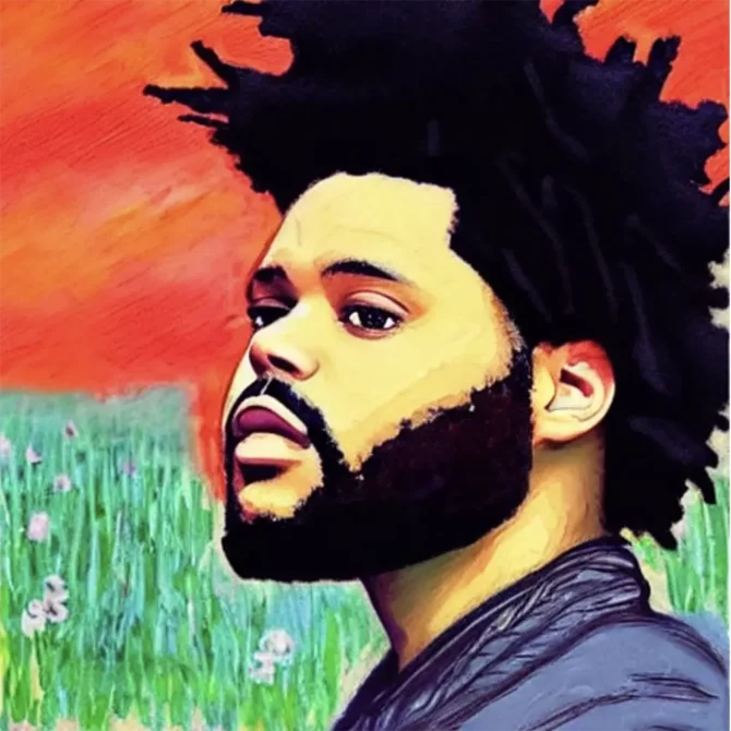 The Weeknd in the style of Claude Monet     2